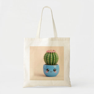Bolsa Tote Saco de Compras de Planta Interna Kawaii de Cacto