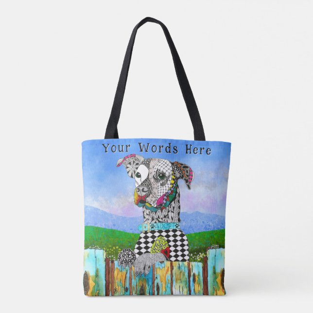 Bolsa Tote Saco de Compras de Resgate de Animais Caninos (Verso)