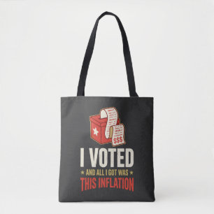 Bolsa Tote Saco de Compras de Supermercado Divertido Eu Votei