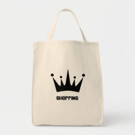 Bolsa Tote Saco de Compras de Tecido Personalizado Coroa Pret