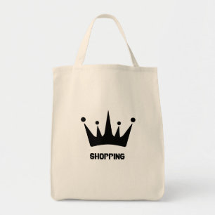 Bolsa Tote Saco de Compras de Tecido Personalizado Coroa Pret
