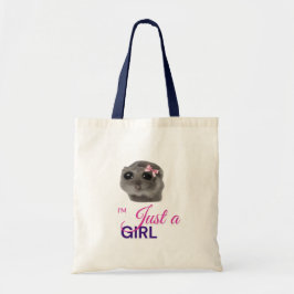 Bolsa Tote saco de compras de uma menina hamster triste