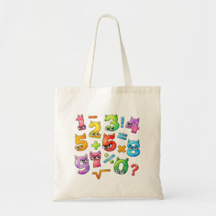 Bolsa Tote Saco de Compras Dia do Número Aprendizado de Núm