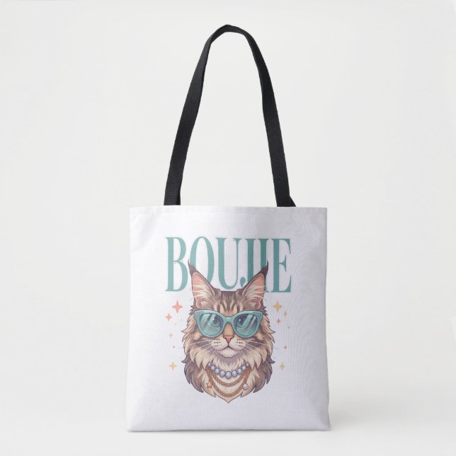 Bolsa Tote Saco de Compras Divertido para Amantes de Gatos (Frente)