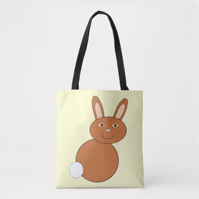 Bolsa Tote Saco de Compras do Coelho da Páscoa Feliz (Frente)