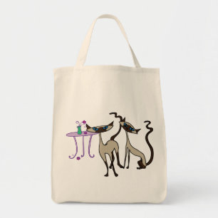 Bolsa Tote Saco de compras dos gatos Siamese