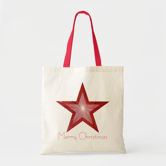Bolsa Tote Saco de compras 'duas cores' 'Feliz Natal' da Estr (Frente)