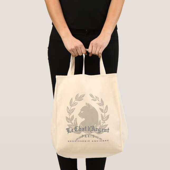Bolsa Tote Saco de compras em tela dupla face Le Chat d'Argen (Frente (produto))