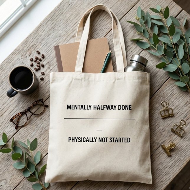 Bolsa Tote Saco de Compras Engraçado Citação de Procrastinaçã (Criador carregado)