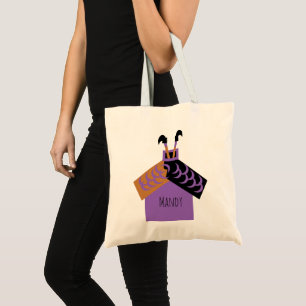 Bolsa Tote Saco de compras engraçado da casa dos pés de bruxa