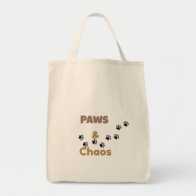 Bolsa Tote Saco de Compras Engraçado para Amantes de Animais  (Frente)
