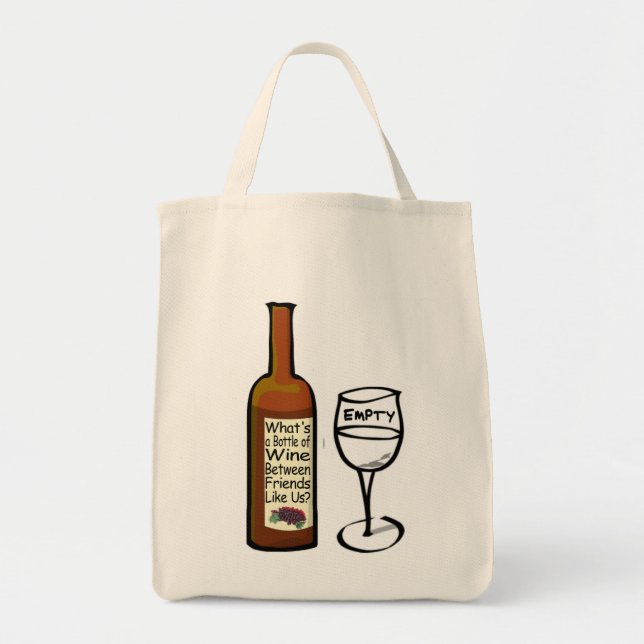 Bolsa Tote Saco de Compras Entre Amigos Vinho (Frente)