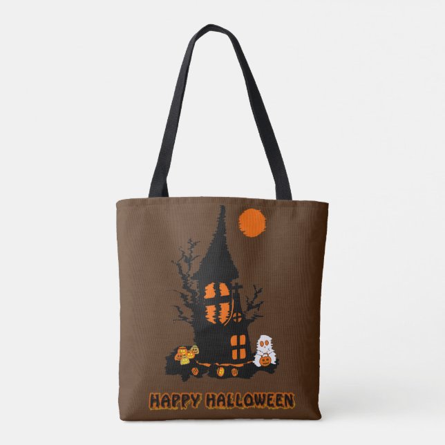 Bolsa Tote Saco de Compras Feliz Halloween (Verso)