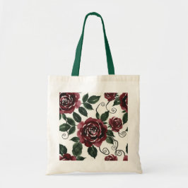 Bolsa Tote Saco de Compras Floral de Boas-Vindas com Rosas Ve