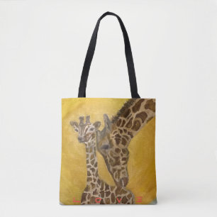 Bolsa Tote Saco de Compras Girafa Mãe e Filho
