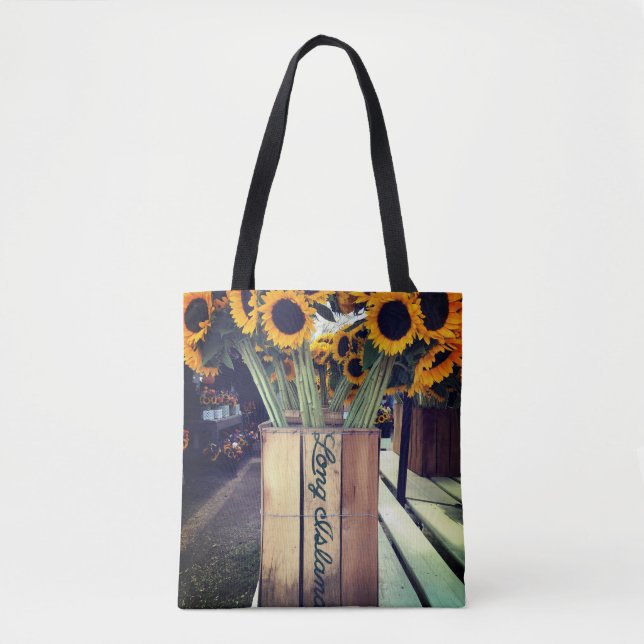 Bolsa Tote Saco de Compras Girassol de Long Island (Frente)