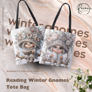 Bolsa Tote Saco de Compras Gnomos de Inverno