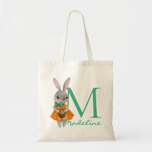 Bolsa Tote Saco de Compras Inicial de Coelhinho da Páscoa de 