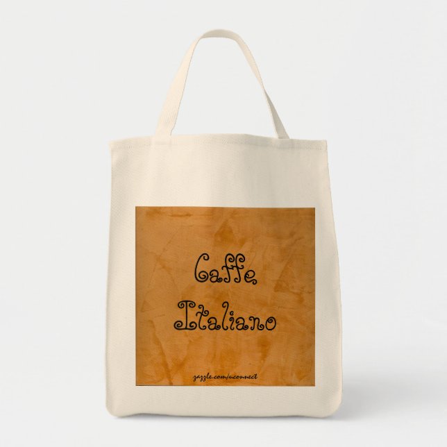 Bolsa Tote Saco de Compras Laranja Toscano Caffe Italiano (Frente)