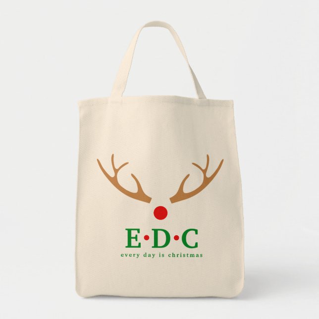 Bolsa Tote Saco de Compras Natal Todos os Dias (Frente)