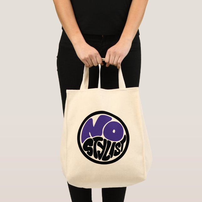 Bolsa Tote Saco de compras NO STYLIST dupla purp emblema (Frente (produto))
