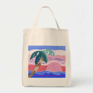 Bolsa Tote Saco de Compras Orgânicas Tropical Pink Sunrise
