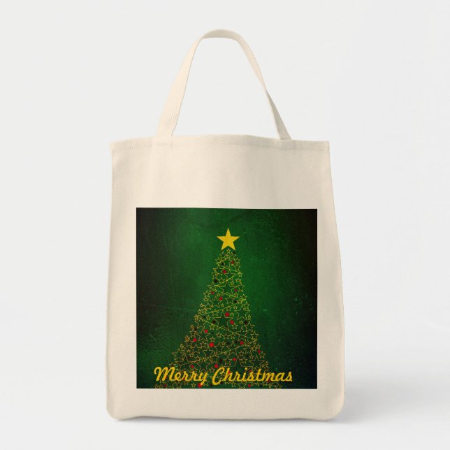 Bolsa Tote Saco de compras orgânico da árvore de Natal da (Frente)