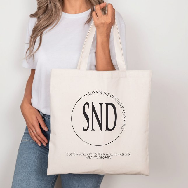 Bolsa Tote Saco de Compras ou Logo Personalizado da Empresa (Criador carregado)