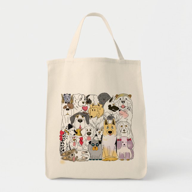 Bolsa Tote Saco de compras para amantes do cão (Frente)