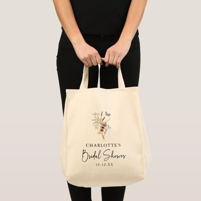 Bolsa Tote Saco de Compras para Chá de Noiva Boho (Frente (produto))