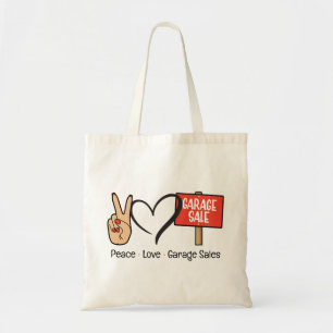 Bolsa Tote Saco de Compras Paz, Amor, Brechós