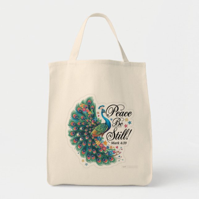 Bolsa Tote saco de compras Peace be still (Frente)