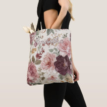 Saco de Compras Personalizado Com Arte Floral Fran