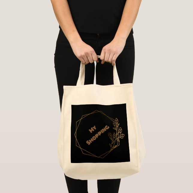Bolsa Tote Saco de compras personalizado com imagem e texto e (Frente (produto))