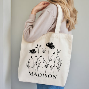 Bolsa Tote Saco de Compras Personalizado de Flores Silvestres