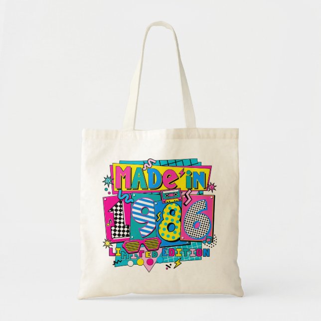 Bolsa Tote Saco de Compras Retro Edição Limitada de 1986 (Frente)