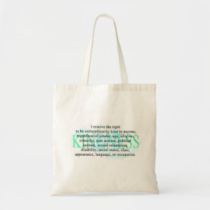 Bolsa Tote Saco de compras reusável da "bondade"