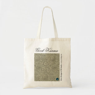 Bolsa Tote Saco de compras reusável das boas karmas, Tan
