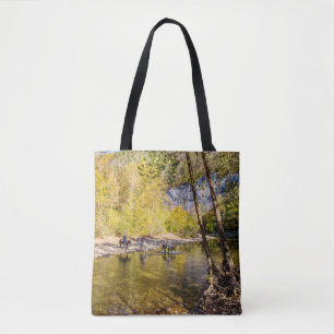 Bolsa Tote Saco de Compras Reutilizável Cruzando o Rio Buffal