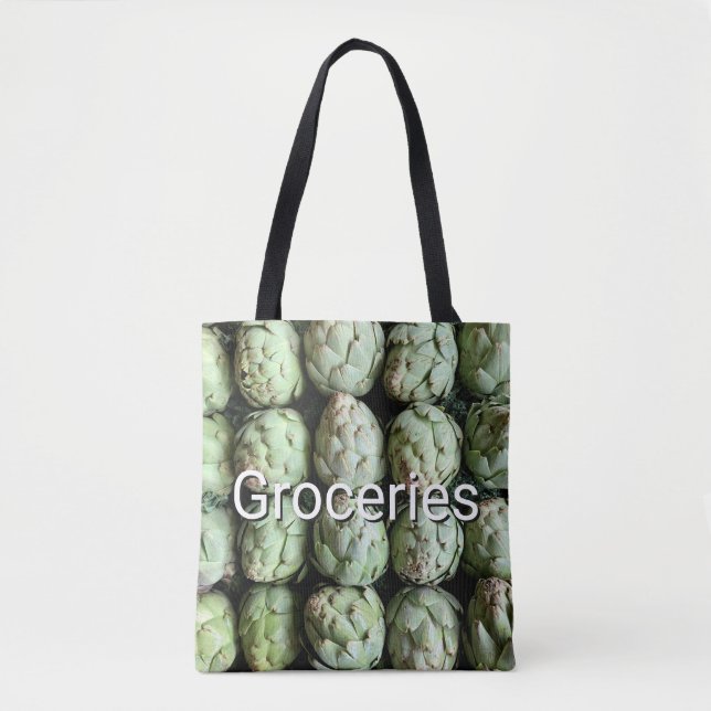 Bolsa Tote Saco de Compras Reutilizável de Alcachofras (Frente)