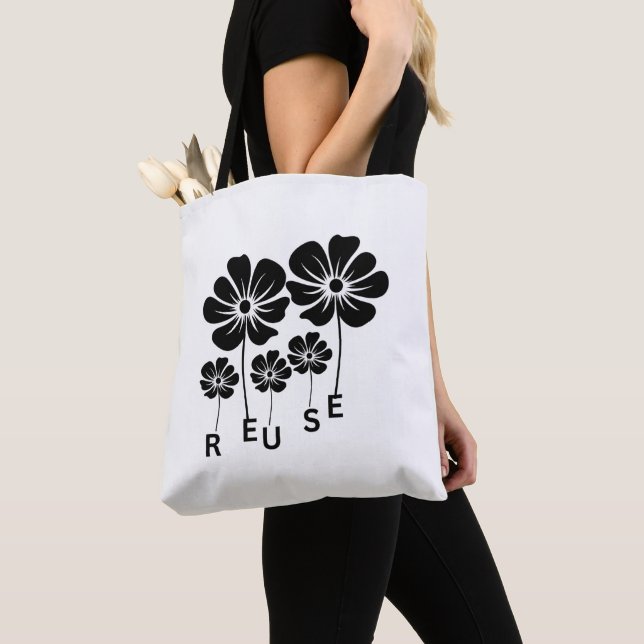 Bolsa Tote Saco de Compras Reutilizável Reutilize Recicle | S (Close Up)