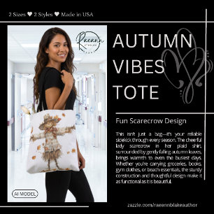 Bolsa Tote Saco de Compras Senhora Espantalho Vibrações de Ou