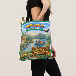 Bolsa Tote Saco de compras souvenir de Winona, MN Minnesota