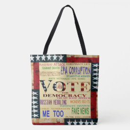 Bolsa Tote Saco de Compras Vote pela Democracia