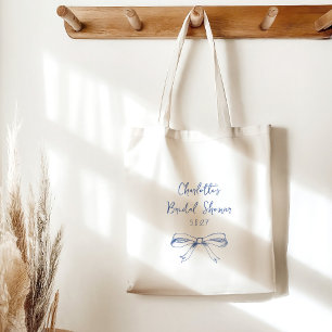 Bolsa Tote Saco de Coquette de Script Personalizado Azul para