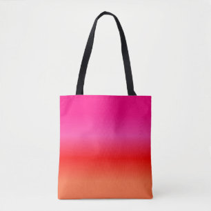 Bolsa Tote Saco de cor rosa, vermelha e laranja