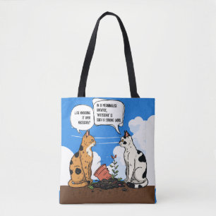 Bolsa Tote Saco de cota de citação engraçada de gato para ama