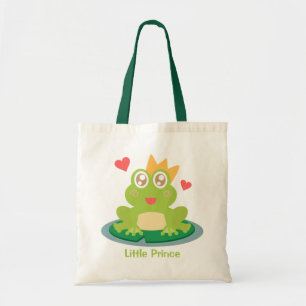 Bolsa Tote Saco de criança com desenho de sapo fofo com coroa