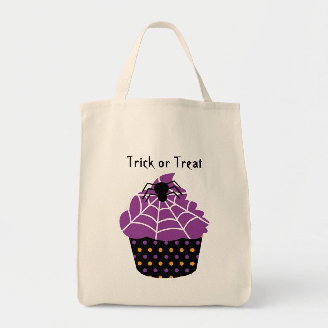 Bolsa Tote Saco de cupcake de aranha Halloween (Frente)