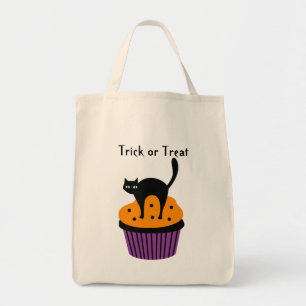 Bolsa Tote Saco de cupcake de gato de Halloween